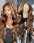 Arabella 【30" Super Sale】 Minimalist Color Series 13x4 Lace Front Pre-Bleached Knots Blonde and Brown Highlight Colored Body Wave/Straight Human Hair Wig Body Wave Piano Highlight