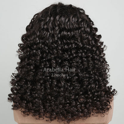 Glueless 13x4 Lace Front Fumi Curly Wavy Wear Go Upgrade Hd Lace Natural Black Human Hair Wig Beginner Friendly