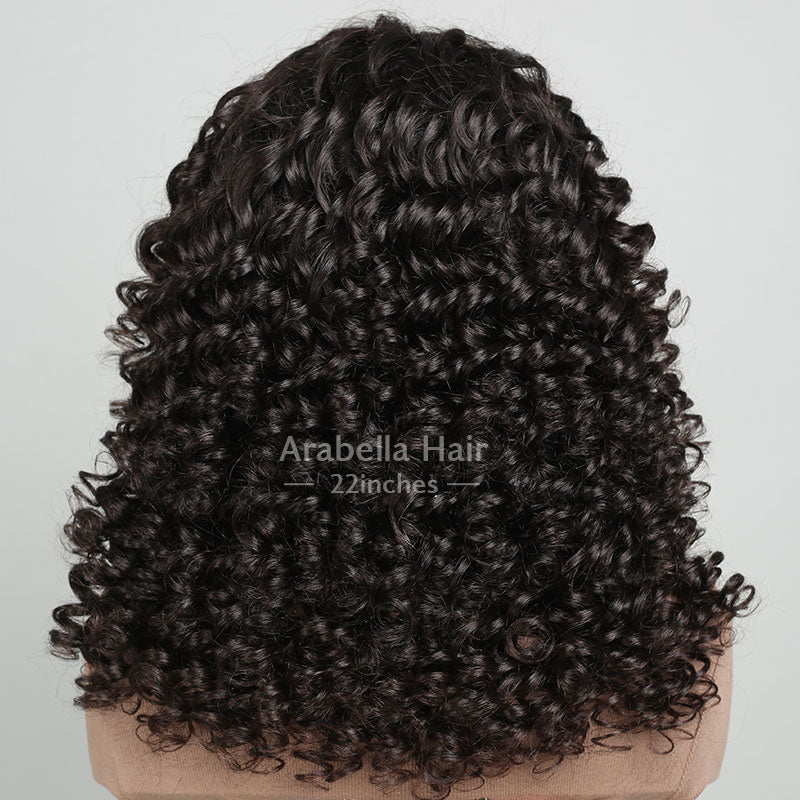 Glueless 13x4 Lace Front Fumi Curly Wavy Easy-Wear Upgrade Hd Lace Natural Black Human Hair Wig Beginner Friendly