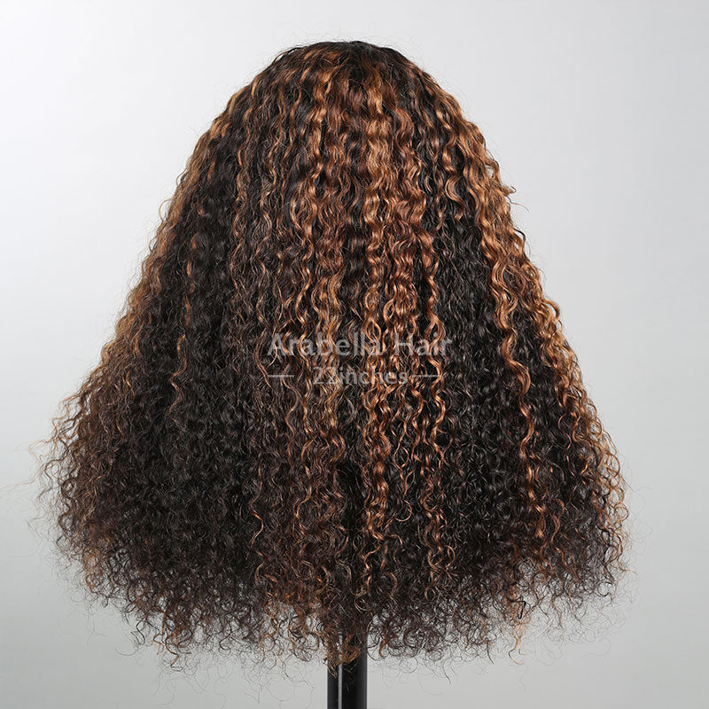 P4/27 Ombre Afro Kinky Curly Wig With Bangs Full Machine Made Wigs Remy Hair