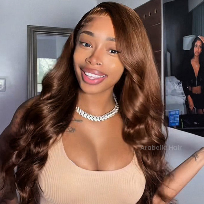 Chestnut Dark Brown Color Body Wave 13x6 Lace Front Human Hair Wig
