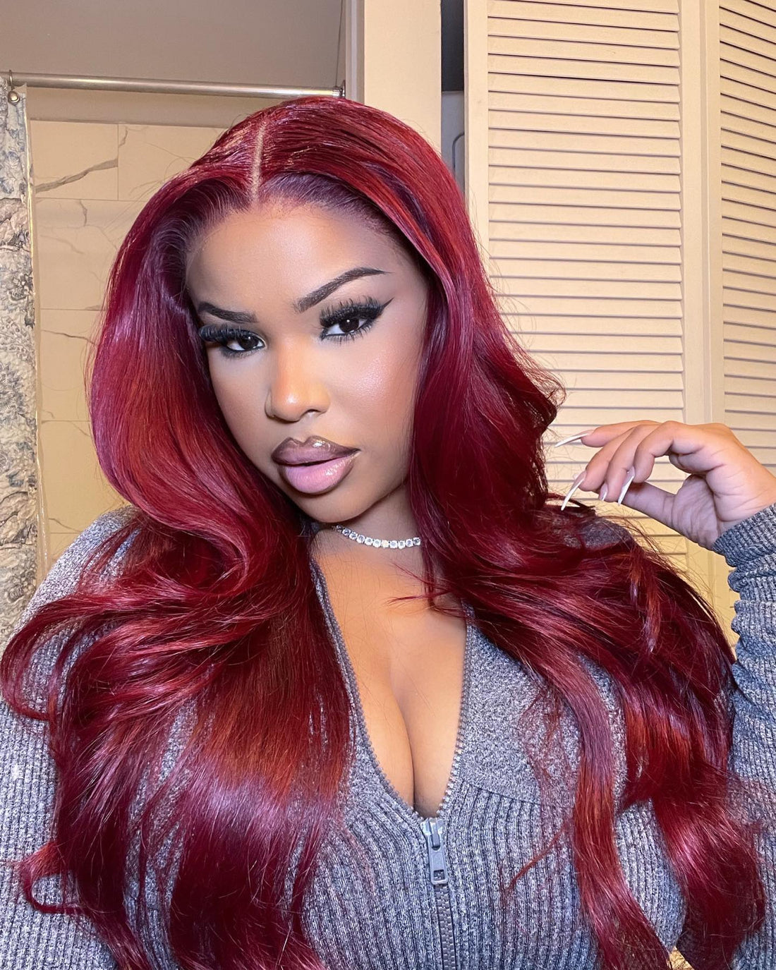 Arabella 6x5/13x4 Lace Glueless Burgundy Straight Wig Pre-cut Lace Beginner Friendly