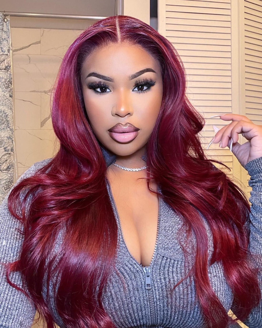 Arabella 6x5/13x4 Lace Glueless Burgundy Straight Wig Pre-cut Lace Beginner Friendly