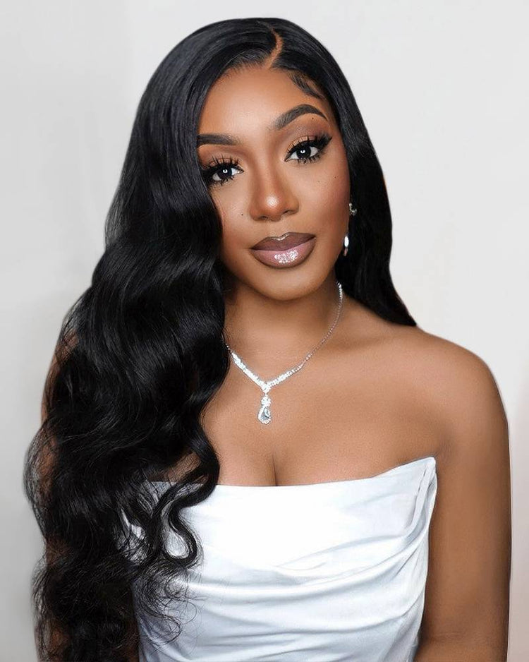 Arabella 6x5/13x4 Lace Glueless Body Wave Wig Pre-cut Lace Natural Black Beginner Friendly