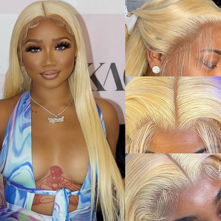 [flash sale] 13x4 Lace Frontal 613 Blonde Colored Straight Wig Human Hair Wig