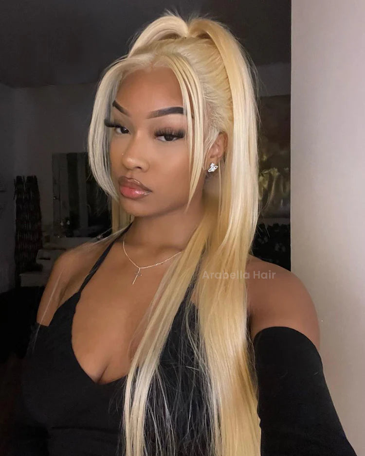 Arabella 13x6 Three-Go™ 613 Blonde Glueless Wig Silky Straight With Drawstring 100% Human Hair Wig