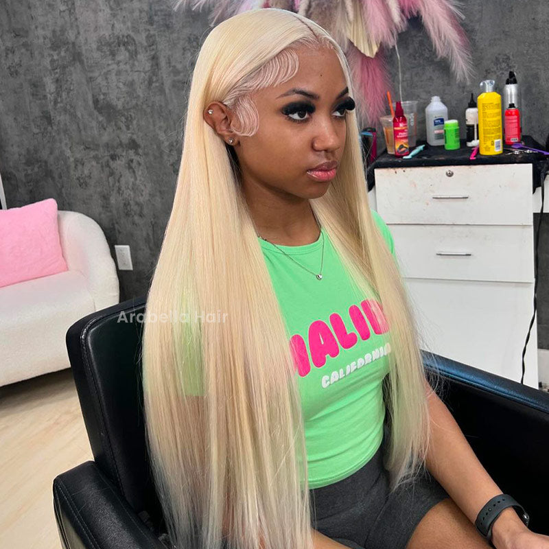 【30&quot; Super Sale】Minimalist Blonde Series Glueless 13x4 Lace Front Pre-Bleached Knots Blonde Color Body Wave/Straight Human Hair Wig