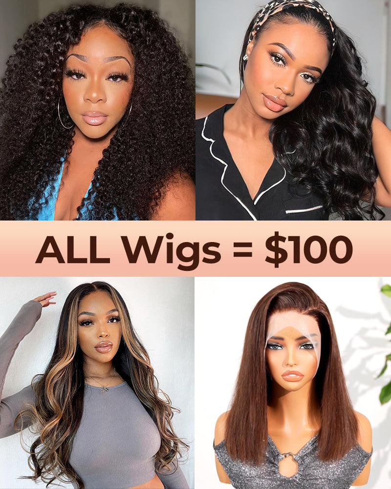 All Wigs=$100 | 4x4/6x5/13x4/13x6 lace Curly/Straight Wig Human Hair Wig With Limited Stock