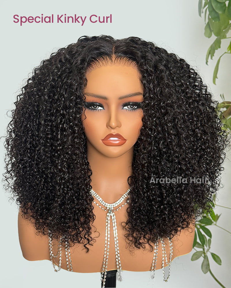 【Limited Design】Special Jerry Curl Long Bob Natural Black 13x4/6x5 Lace Double Drawn Human Hair Wigs