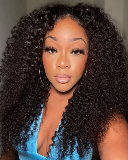 【Limited Design】Special Jerry Curl Long Bob Natural Black 13x4/6x5 Lace Double Drawn Human Hair Wigs