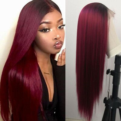 1B99J Ombre Wig Human Hair 13*4 Lace Frontal Wig Straight&amp;Body Wave 180% Density Color Wig - arabellahair.com