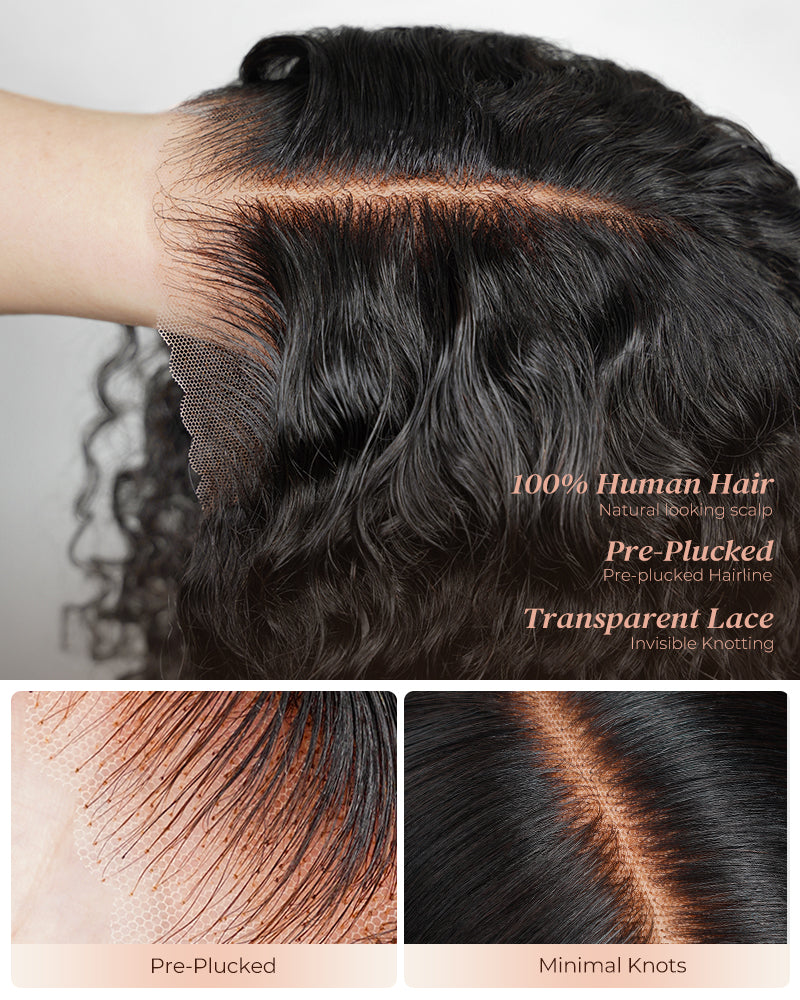 Jerry Curly Natural Black 13x4 Glueless Lace Front Human Hair Wig
