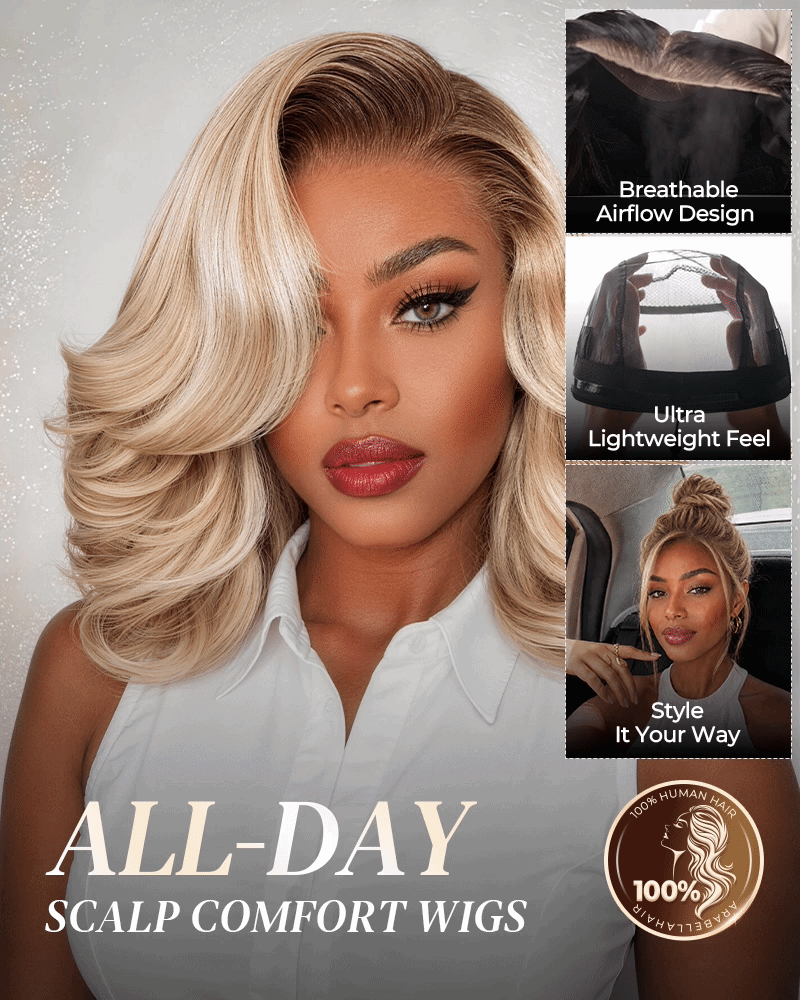 6x5_lace_invisible_knots_glueless_loose_body_wave_bob_wig_Brown_blonde_ombre