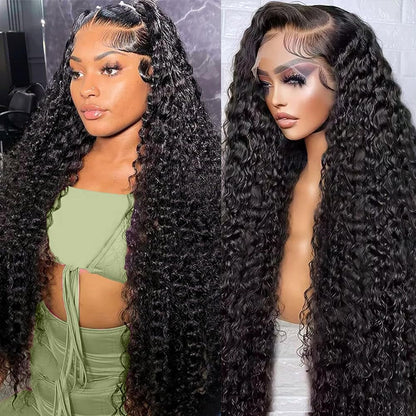 Jerry Curly Natural Black 13x4 Glueless Lace Front Human Hair Wig