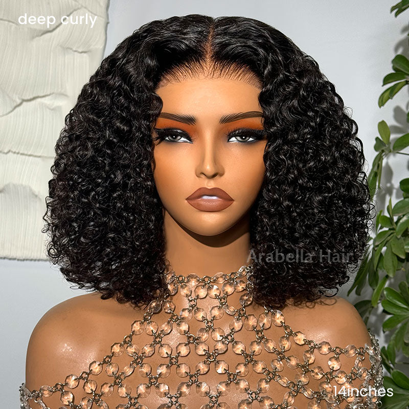 Deep Curly Natural Black Glueless 6x5 Pre-Cut Lace Human Hair Wig