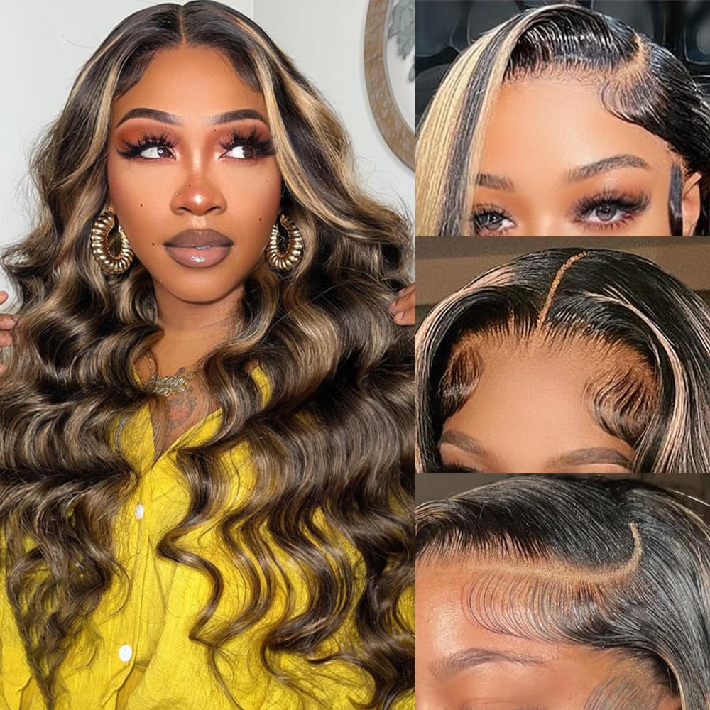 [Clearance Sale] 13x4 Lace Body Wave Balayage Highlight Colored Lace Front Wig Human Hair Wig