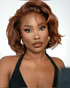 Woman Wearing Brown Bob Wig