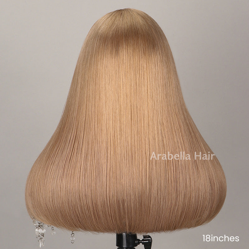 Easy-Wear Glueless 6x5 pre-cut Lace Straight Bob Wig with Bleached Knots - Human Hair in Natural Black with Color Choices