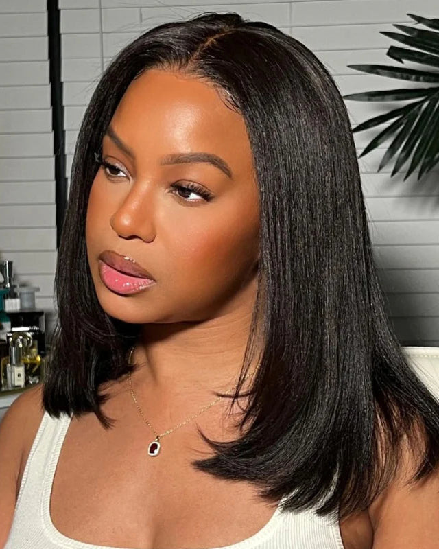 Arabella 13x6 Three-Go™ Glueless Straight Bob Invisible Knots Natural Black Beginner Friendly