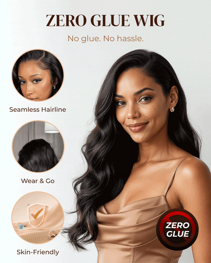 Arabella Glueless Wig | Zero Glue, Wear‑and‑Go Human Hair, Skin‑Friendly Comfort