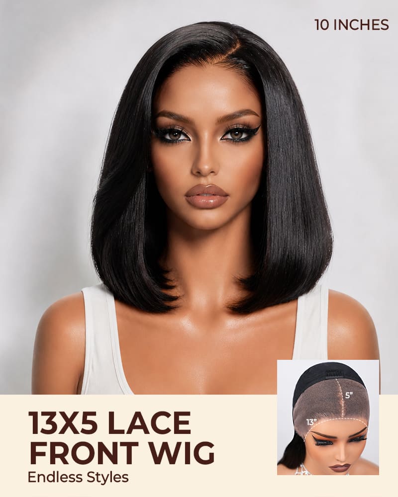 [2ND=$39] Arabella 13x6 Three-Go™ 280% High Density Body Wave Bob Invisible Knots Natural Black Glueless Beginner Friendly