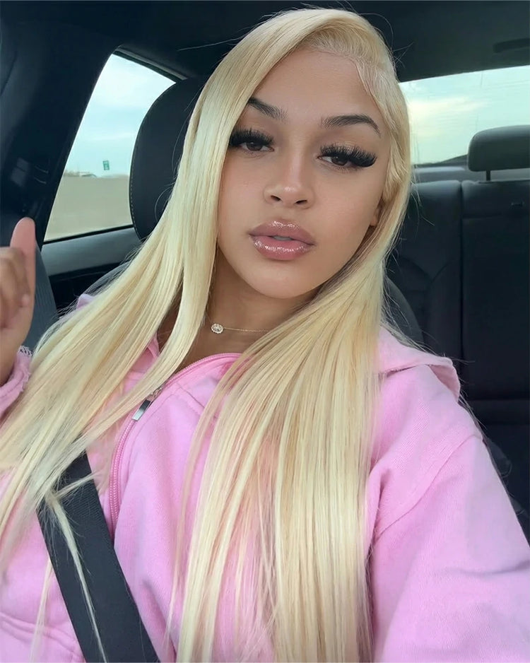 【$299 = 2 WIGS】Arabella 13x6 Three-Go™ 613 Blonde Glueless Wig Silky Straight With Drawstring 100% Human Hair Wig