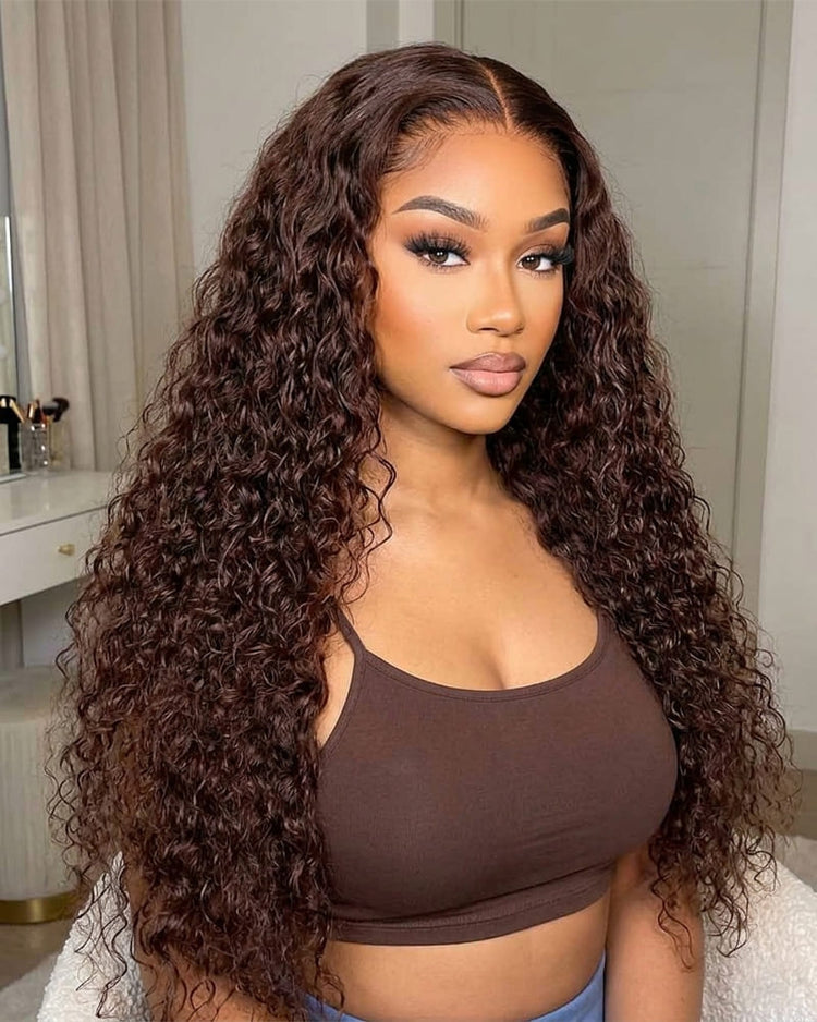 Arabella 13x6 Three-Go™ Glueless Wig Chocolate Brown Burmese Curly With Drawstring