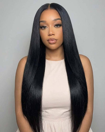 Arabella 13x6 Three-Go™ Glueless Wig Silky Straight With Drawstring Natural Black 100% Human Hair Wig