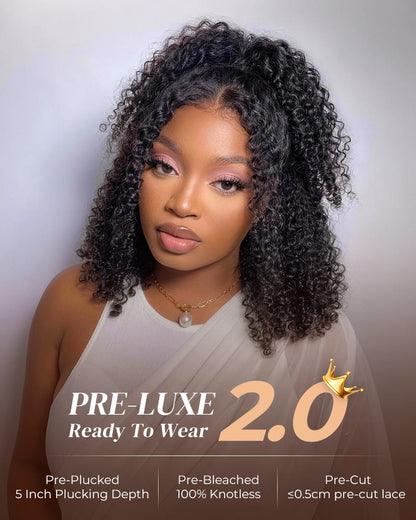 Arabella 13x5 Lace Glueless Jerry Curly Bob Wig With Pre-Cut Lace Invisible Knots Natural Black Virgin Hair Wig