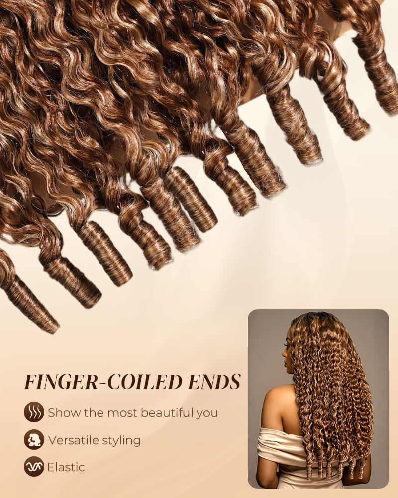 Arabella 13x6 Three-Go™ Ombre Highlight Honey Blonde Glueless Wig Jerry Curly with Burmese Curly With Drawstring 100% Human Hair Wig