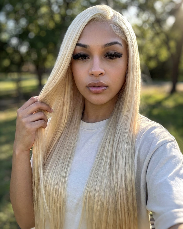 Arabella 13x6 Three-Go™ 613 Blonde Glueless Wig Silky Straight With Drawstring 100% Human Hair Wig