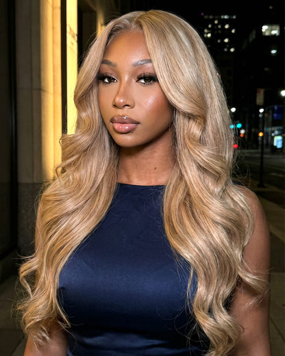 Arabella 13x6 Three-Go™ Glueless Blonde Highlight Loose Body Wave/Silky Straight Wig With Drawstring For Beginner