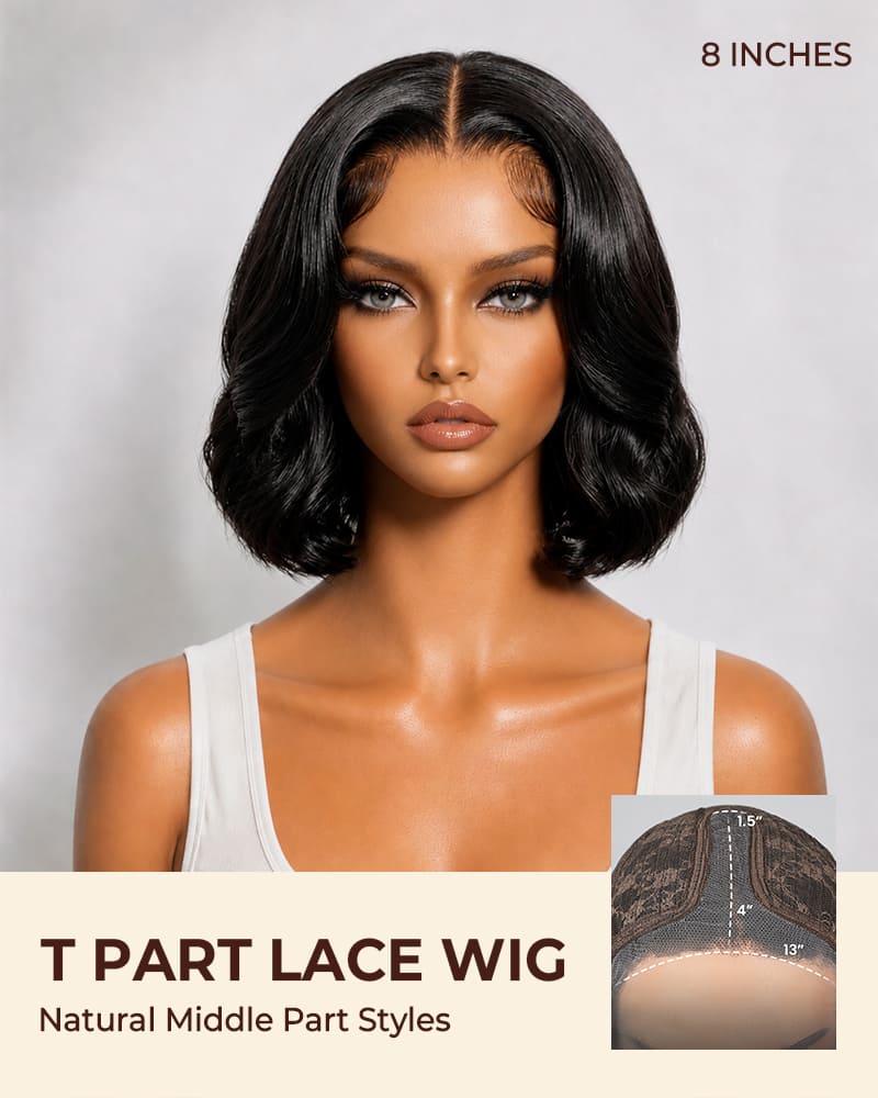 [2ND=$39] Arabella 13x6 Three-Go™ 280% High Density Body Wave Bob Invisible Knots Natural Black Glueless Beginner Friendly