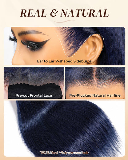 Arabella 13x6 Three-Go™ Midnight Blue Glueless Loose Body Wave With Drawstring 100% Human Hair Wig