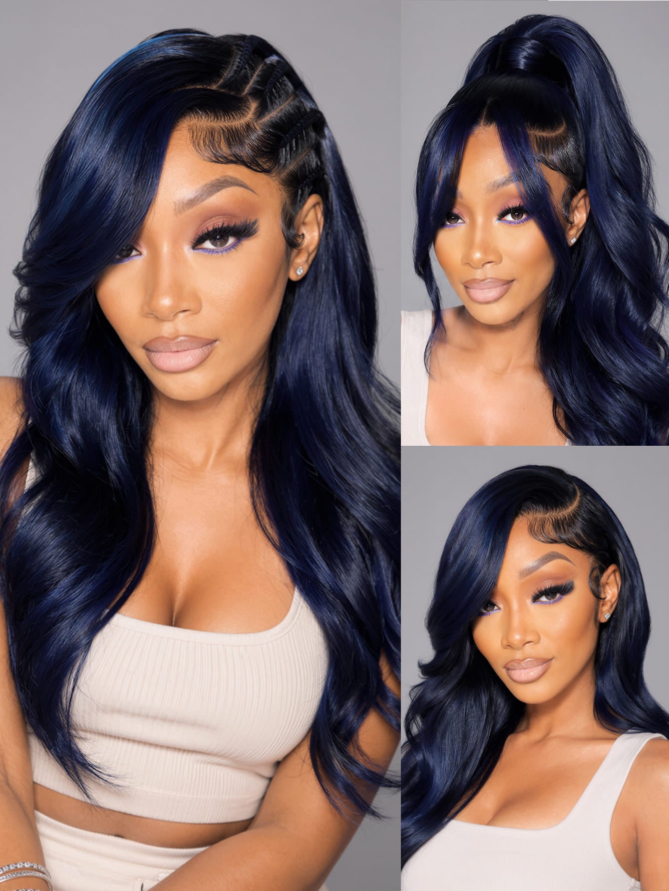 Arabella 13x6 Three-Go™ Midnight Blue Glueless Loose Body Wave With Drawstring 100% Human Hair Wig