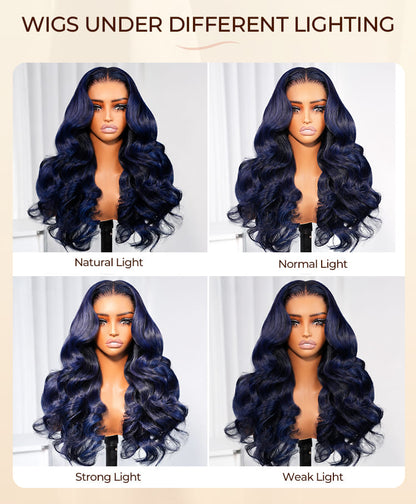Arabella 13x6 Three-Go™ Midnight Blue Glueless Loose Body Wave With Drawstring 100% Human Hair Wig