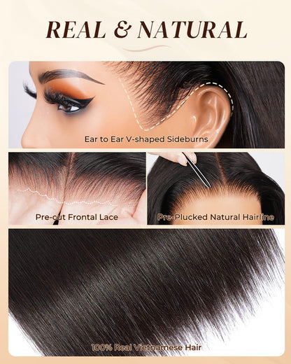 【VIP Offer】Arabella 13x6 Three-Go™ Glueless Wig Water Wave With Drawstring Natural Black 100% Human Hair Wig