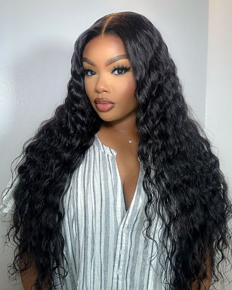 Arabella 6x5 Invisible Knots Glueless Chocolate Brown Water Wave Wig I
