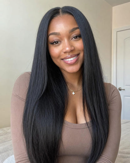 【VIP Offer】Arabella 13x6 Three-Go™ Glueless Wig Silky Straight With Drawstring Natural Black 100% Human Hair Wig
