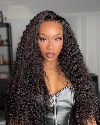 【VIP Offer】Arabella 13x6 Three-Go™ Glueless Wig Water Wave With Drawstring Natural Black 100% Human Hair Wig