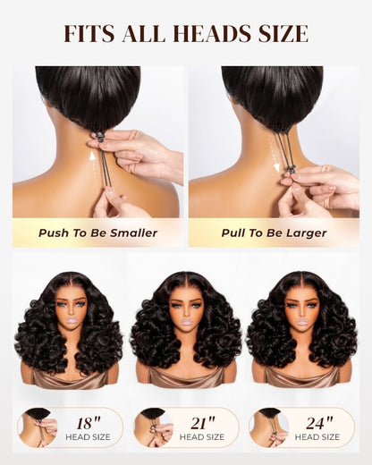 Arabella Zerowear™ Invisible HD Lace Glueless Wig 13x6 Lace Natural Black Bouncy Curl Wig 100% Human Hair