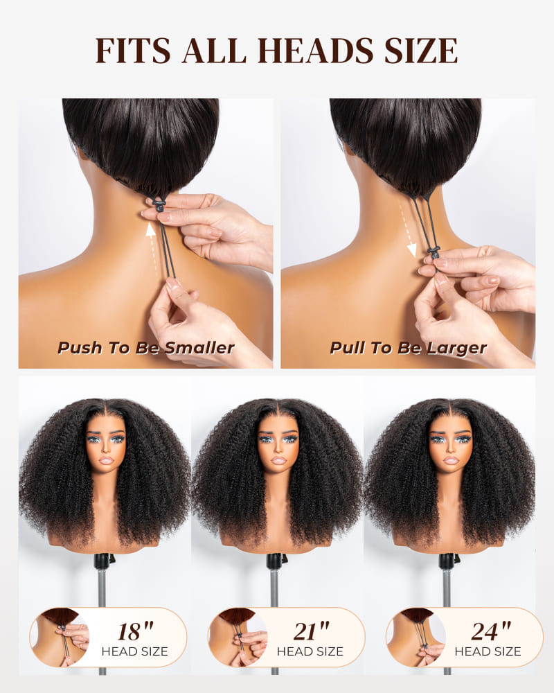 Arabella 13x6 Zerowear™ Invisible HD Lace Glueless Wig 300% High Density Super Double Drawn Afro Curly Natural Black 100% Human Hair