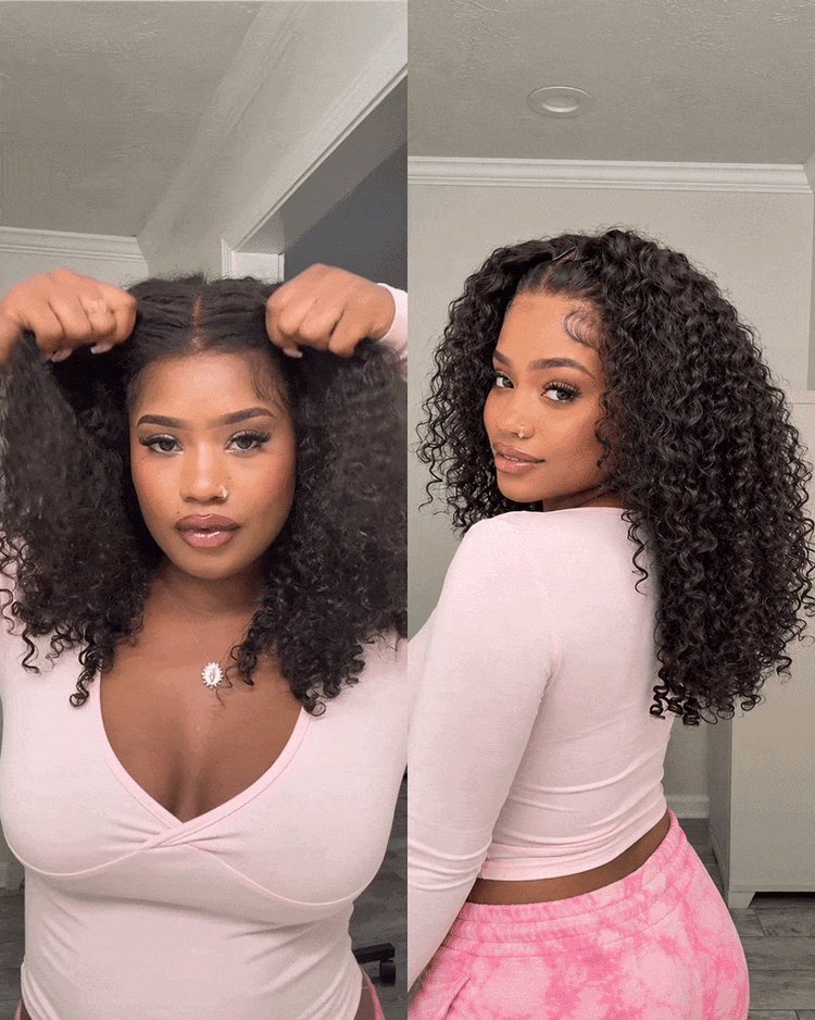 Arabella 13x6 Zerowear™ Invisible HD Lace Glueless Wig 300% High Density Super Double Drawn Jerry Curly with Burmese Curly Natural Black 100% Human Hair