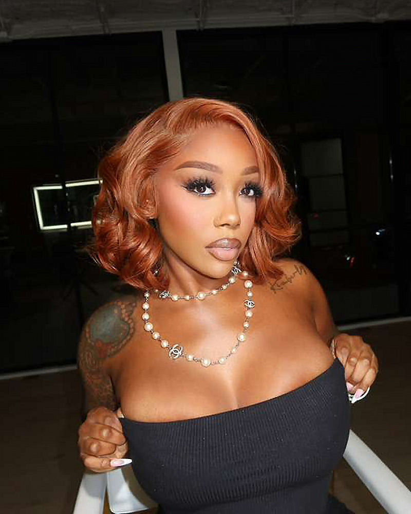 Arabella 13x6 Lace Three-Go™ Dark Copper Ginger Glueless Wig Loose Body Wave With Drawstring 100% Human Hair Wig
