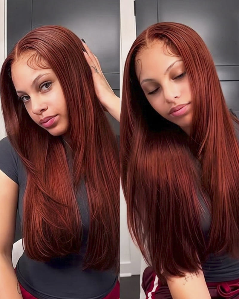 Arabella 13x6 Three-Go™ Reddish Brown Glueless Wig Loose Body Wave With Drawstring 100% Human Hair Wig