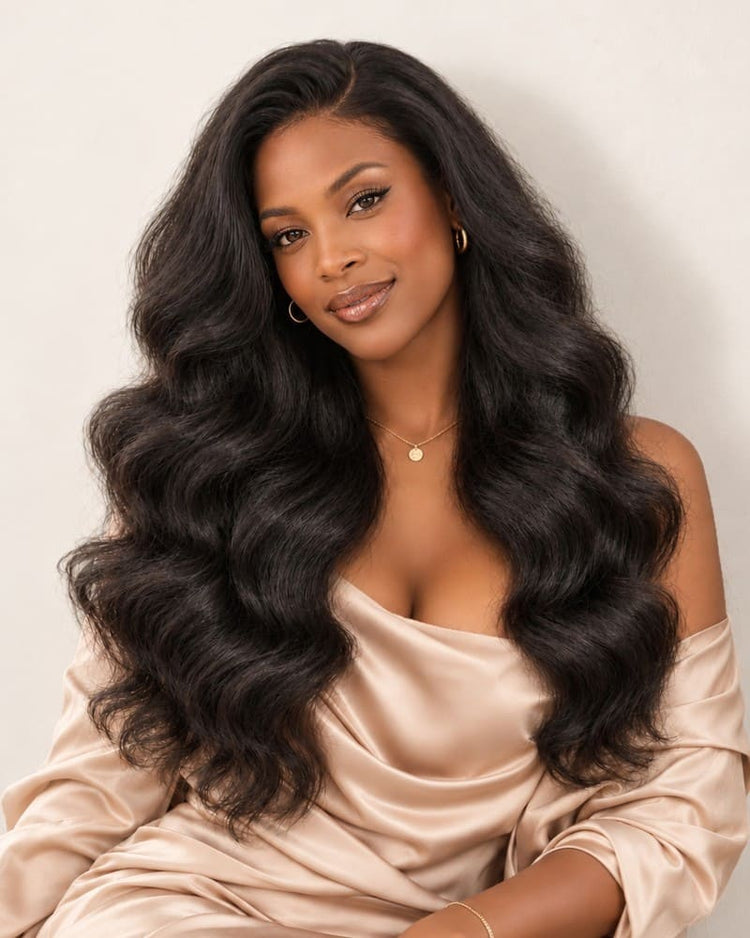 Arabella Zerowear™ Invisible HD Lace Glueless Wig 13x6 Lace Yaki Body Wave 100% Human Hair Natural Black