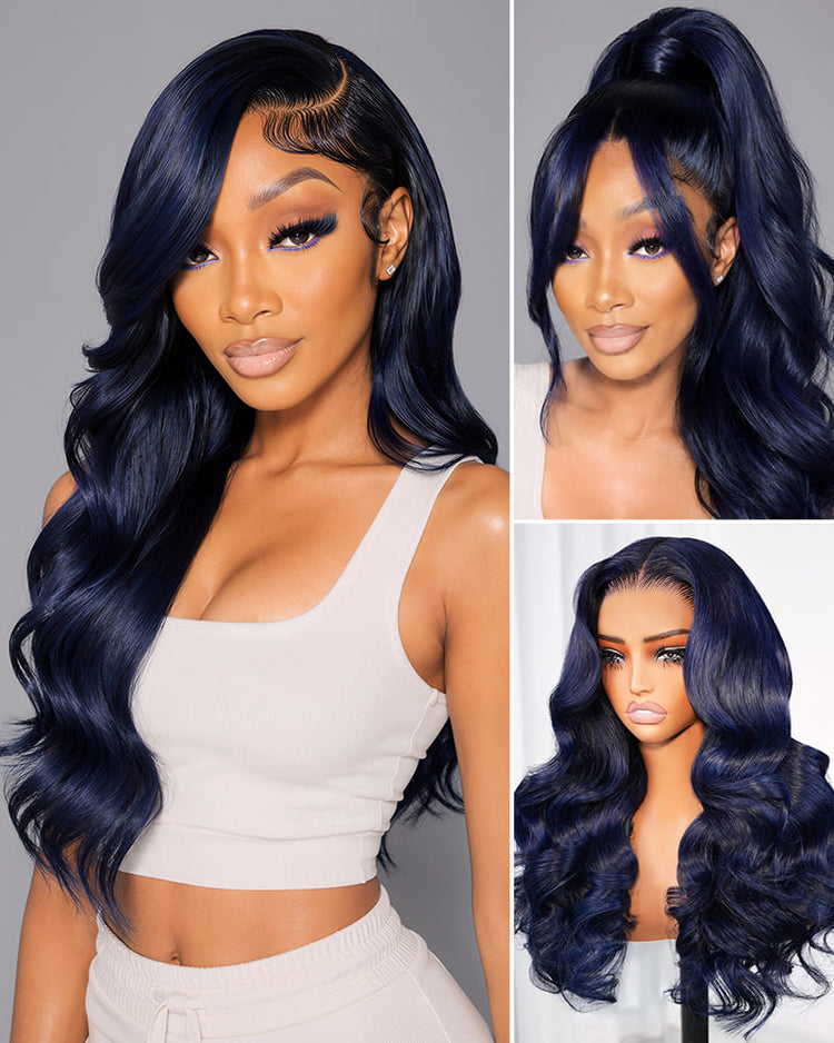 Arabella 13x6 Three-Go™ Midnight Blue Glueless Loose Body Wave With Drawstring 100% Human Hair Wig