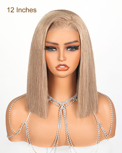 Arabella 6x5 Invisible Knots Glueless Milk Tea Brown Straight Bob Wig Pre-cut Lace Beginner Friendly