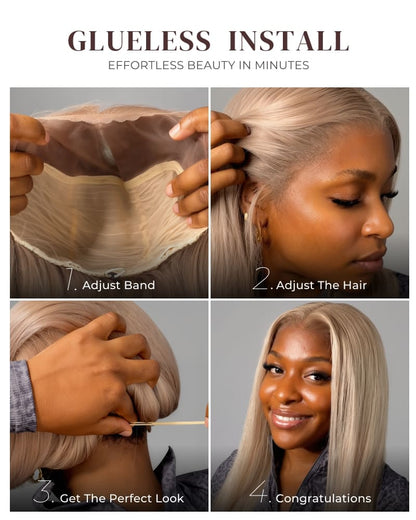 [2ND=$39] Arabella 6x5 Invisible Knots Glueless Milk Tea Brown Straight Bob Wig Pre-cut Lace Beginner Friendly