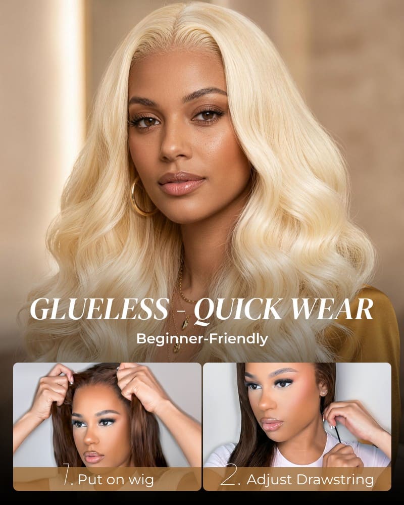 Arabella 6x5 invisible knots Glueless 613 Blonde Body Wave Wig Pre-cut Lace Beginner Friendly